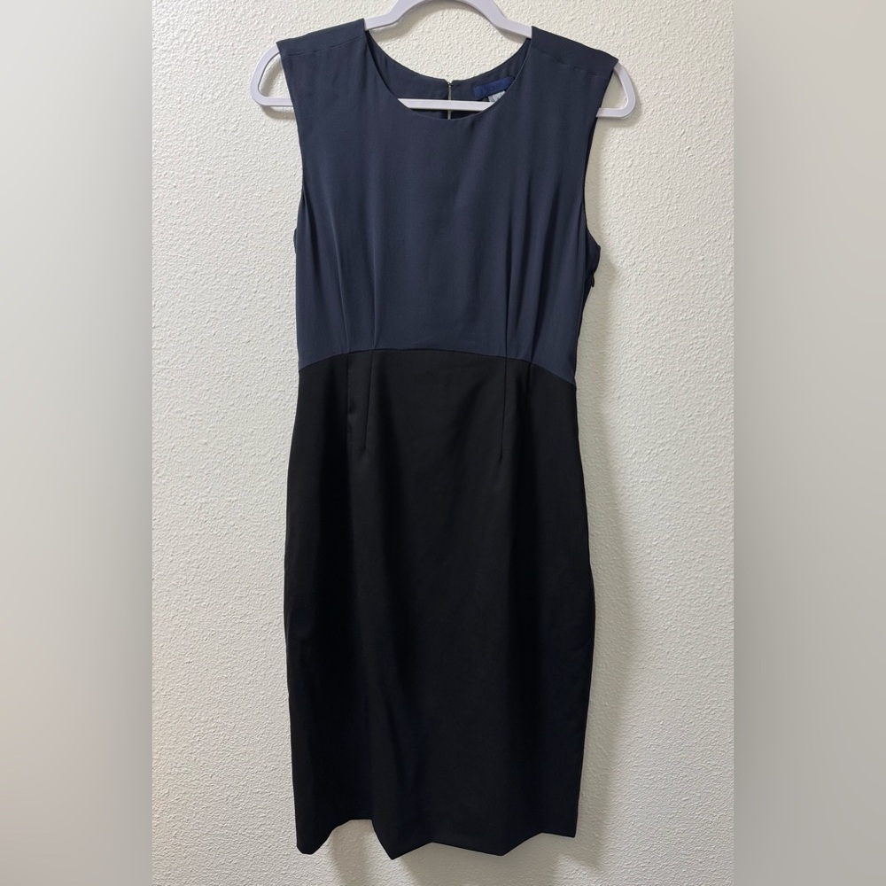 J. Crew Sheath Dress Silk Wool Back Slit Side Zip Stretch Sleeveless Womens 6